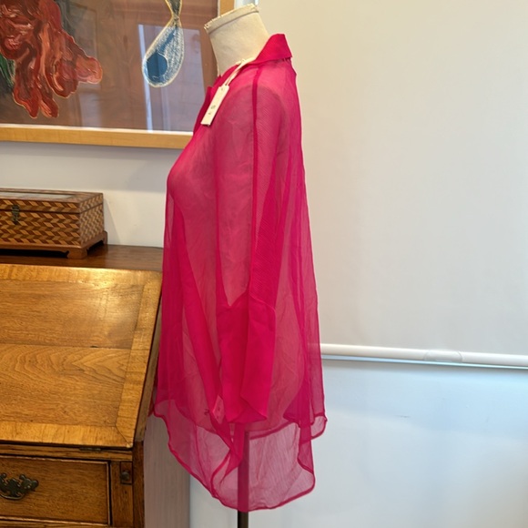 ALYSI chocolat Crepe Camicia - Fuchsia - Picture 6 of 8